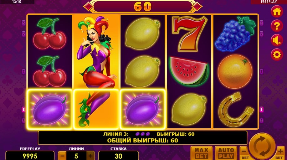 Игровой автомат Джокер 5 играть в казино Плей Фортуна